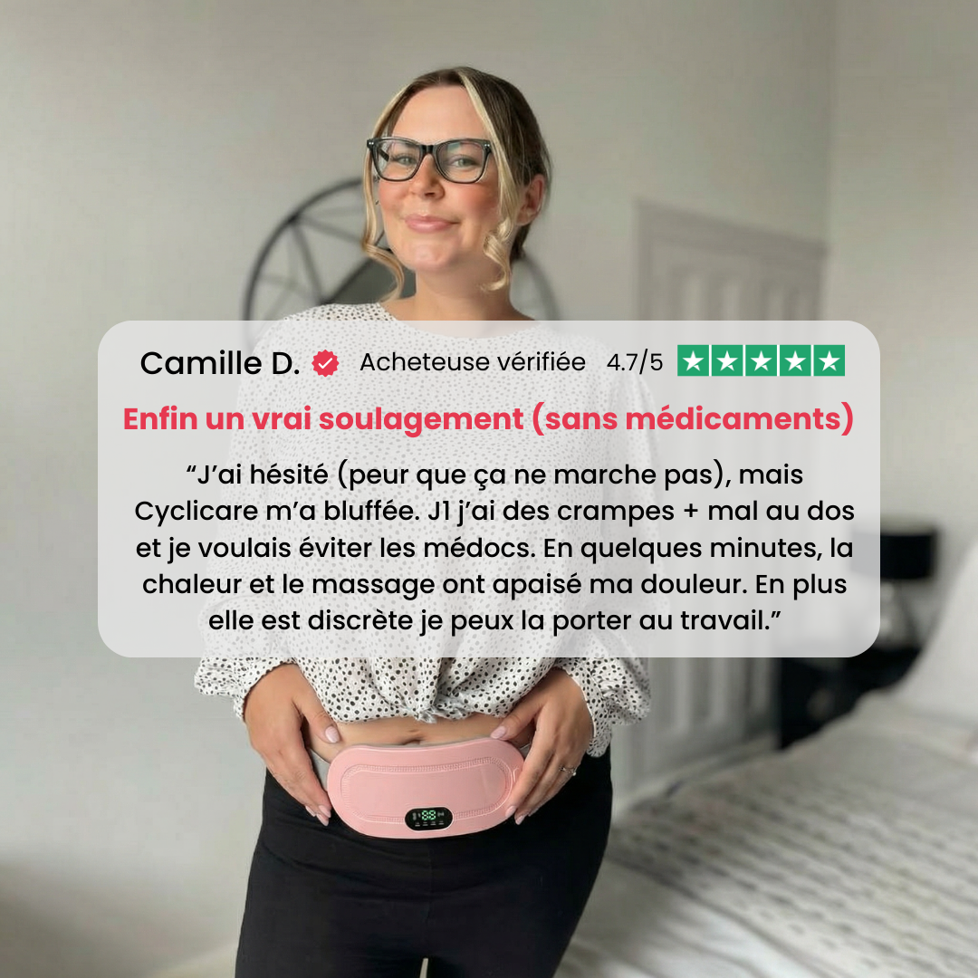 Cyclicare - Ceinture chauffante et massante menstruelle